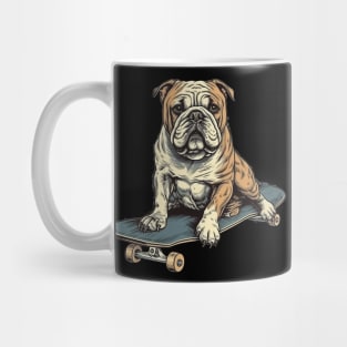 Bulldog on a skateboard Mug